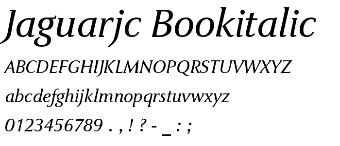 JaguarJC BookItalic font